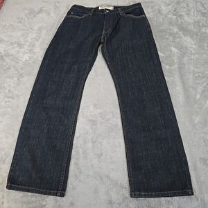 Levis 505 Jeans Mens 32x30 Blue Denim Dark Wash Straight Leg 100% Cotton Casual‎